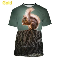 new fashion funny animal squirrel 3d printed t shirt mens short sleeved t shirt top