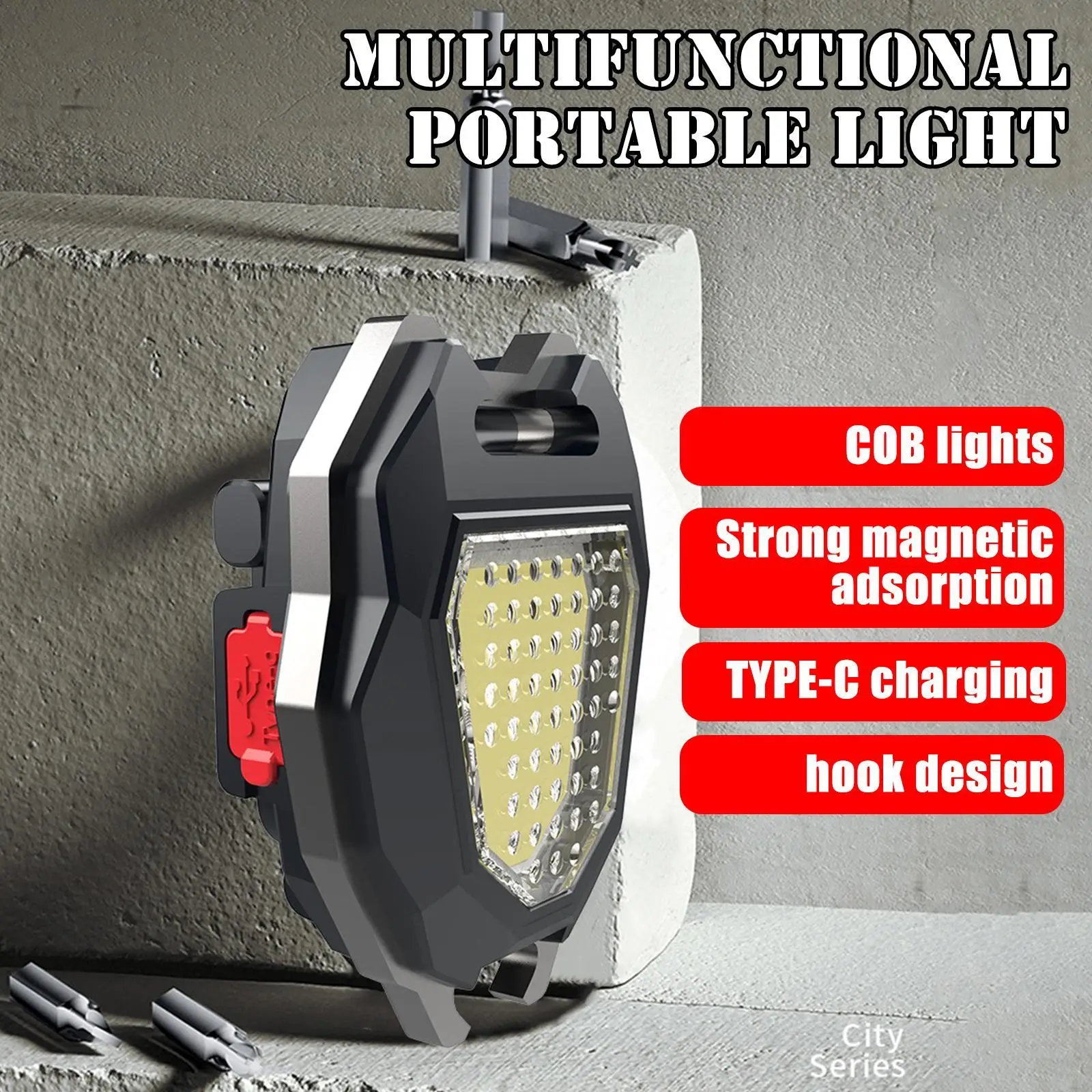 

Portable Foldable COB LED Work Light USB Rechargeable Flashlight Waterproof Torch Magnetic Base Work Lamp Camping Light