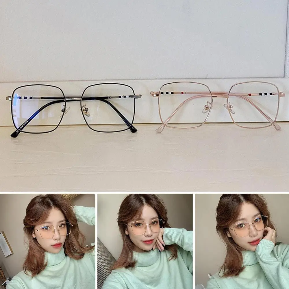 

Women Eye Protection Durable Portable Computer Goggles Anti-Blue Light Glasses Ultra Light Frame Oversized Eyeglasses