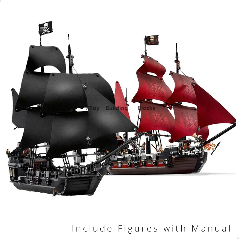 

2021 The Black Pearl Ship Pirates Ships Caribbean Model Building Blocks Compatible with 4184 4195 Birthday Gifts Kids Toys