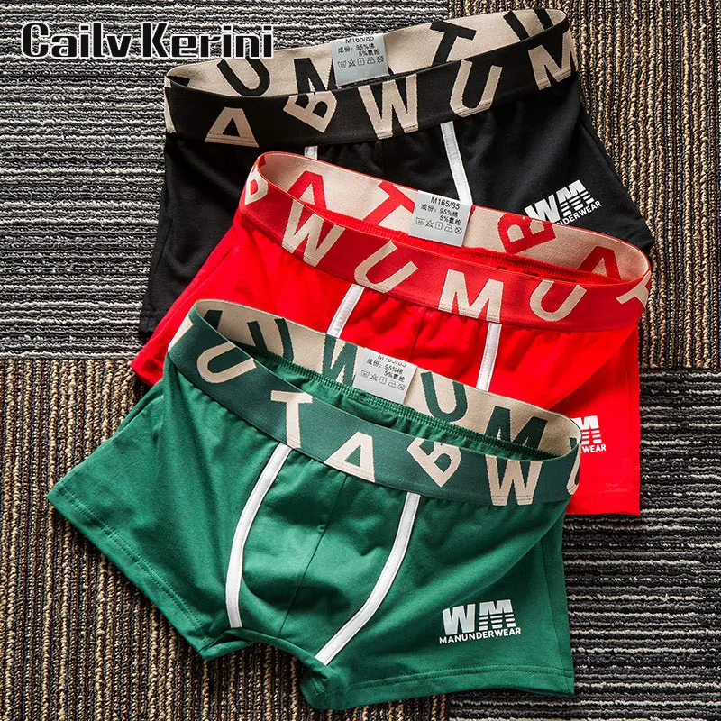 

Cailv Kerini 3Pcs/Lot Cotton Boxers For Men Sports Boxer Shorts Man Mesh Breathable Underpants Fashion Men's Panties Underwear