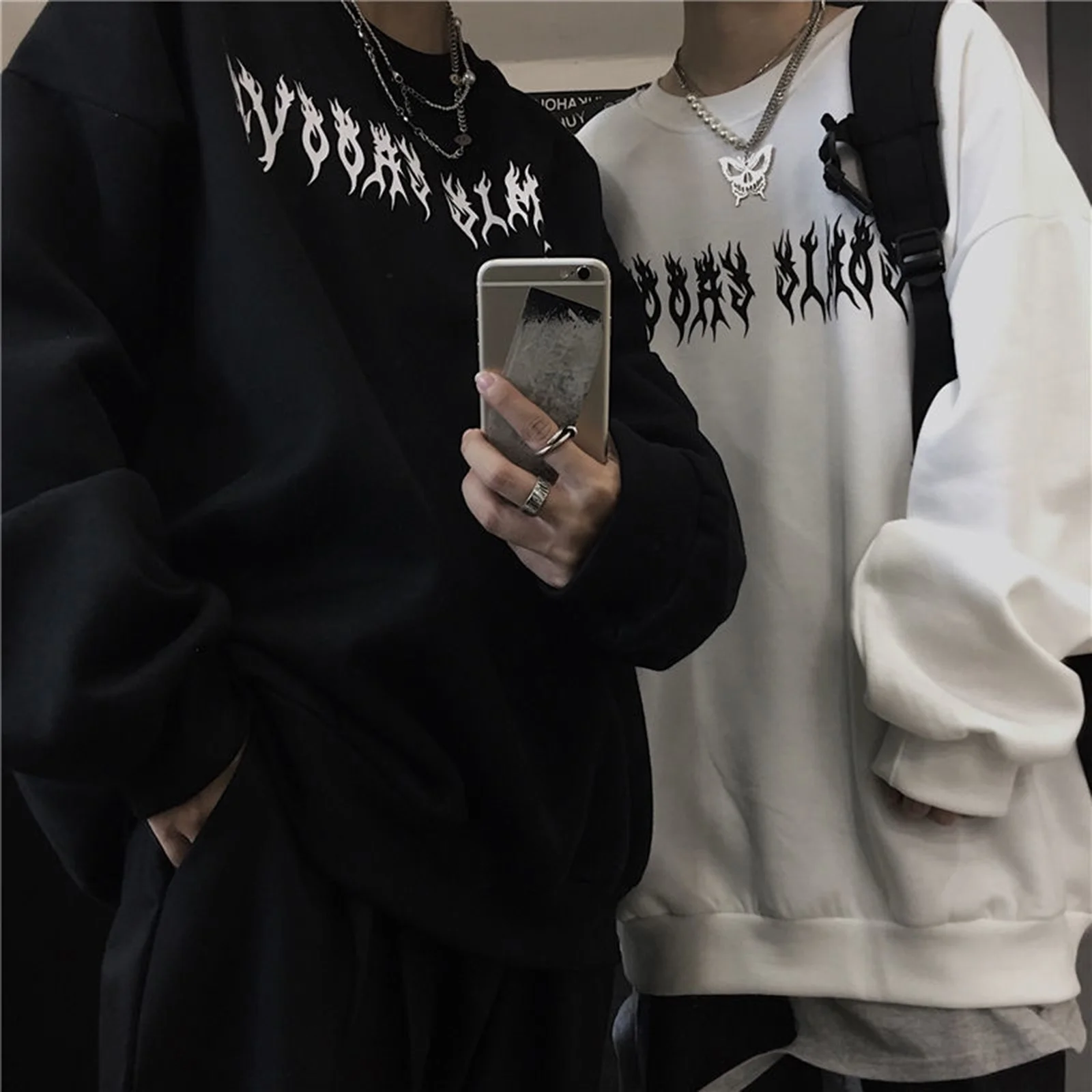 

Print Couple dies Autumn And Winter Women's Men Sweatsirts Print Couple Round Neck Mid-lent Top Trendy Clotes die