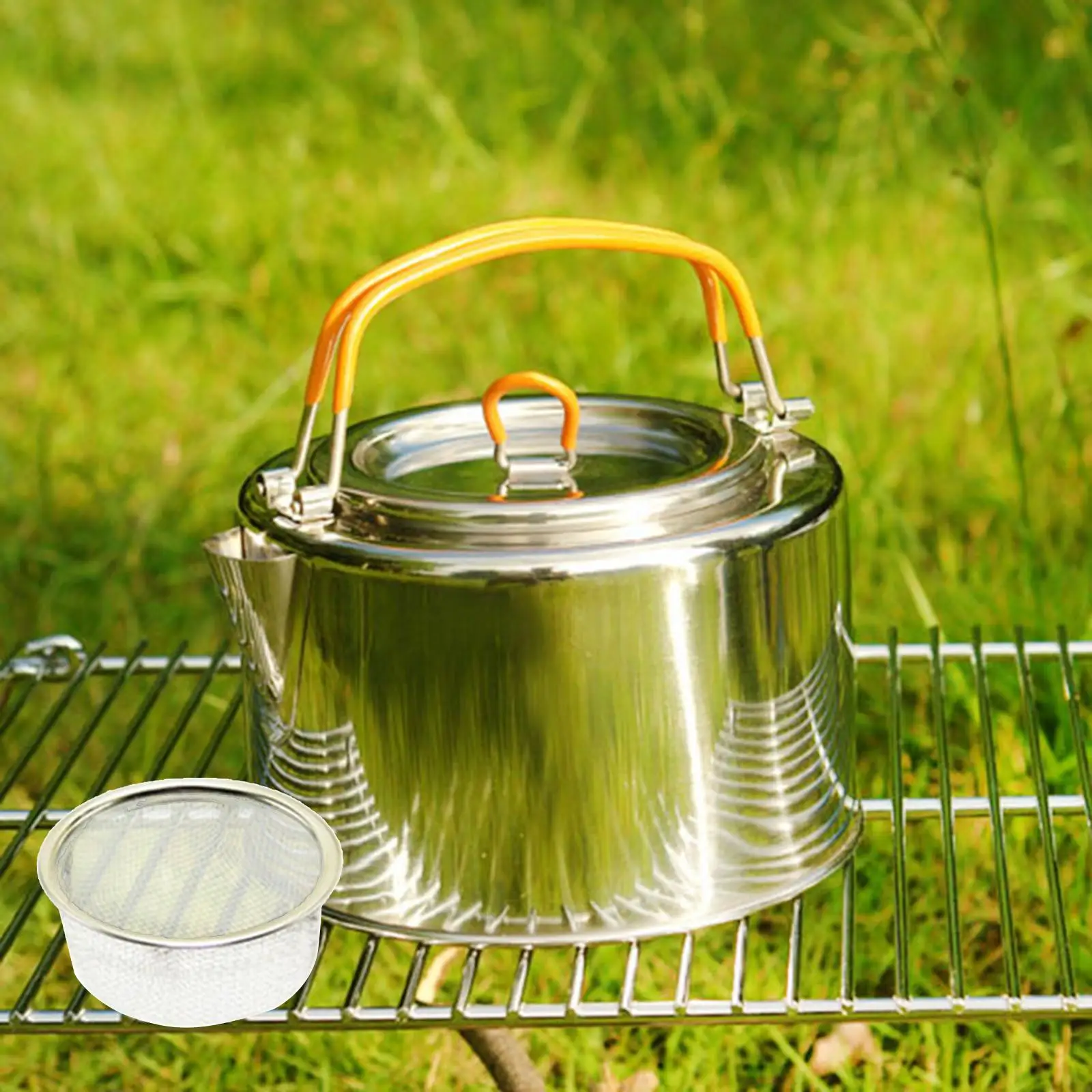 

Camping Kettle for Boiling Water Compact Cookware 1L Picnic Coffee Tea Pot