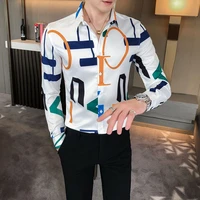 mens handsome long sleeve shirt student korean nightclub fashion shirt fashion casual mens jacket