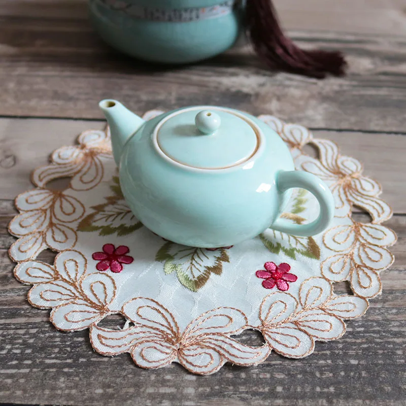 Лидер продаж вышитый цветок розы коврик для стола ткань свадебное