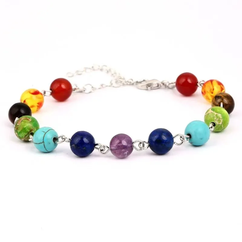 

3pcs Brand New Ladies Bracelets Natural Luxury Happiness Stone Beads Amethyst Yoga Seven Veins Wholesale Christmas Gifts 8mm
