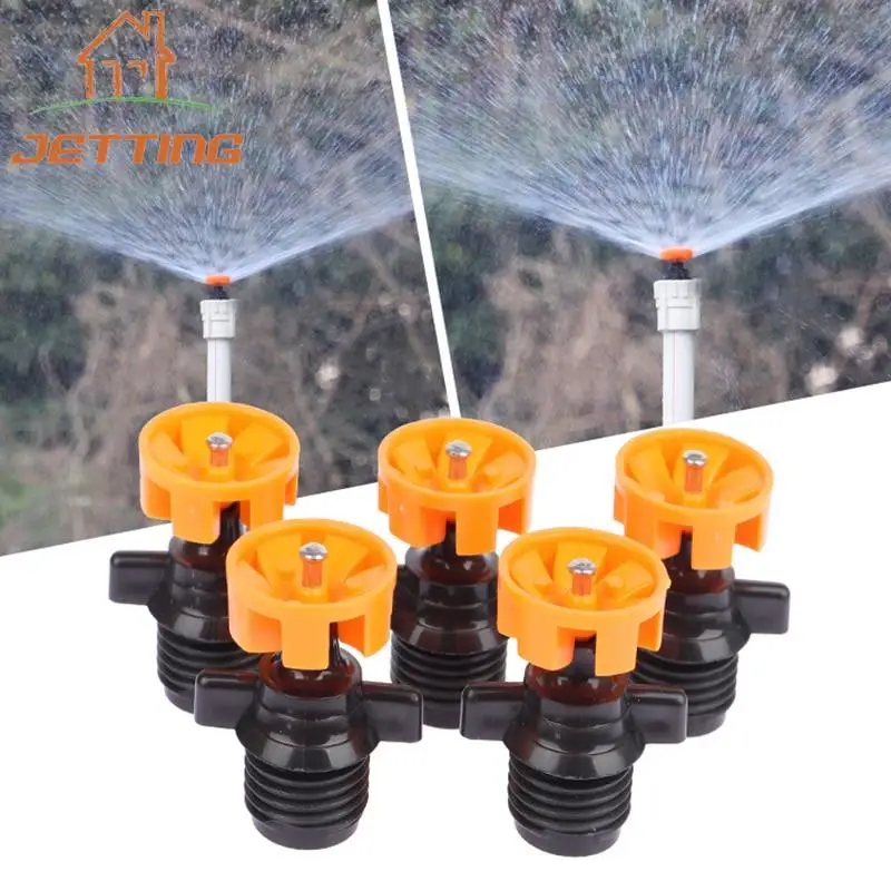 

1/5PCS 1/2" Male Thread Automatic Rotation 360 Degree Watering Nozzle Sprinkler Garden Park Lawn Flower Vegetable Irrigation