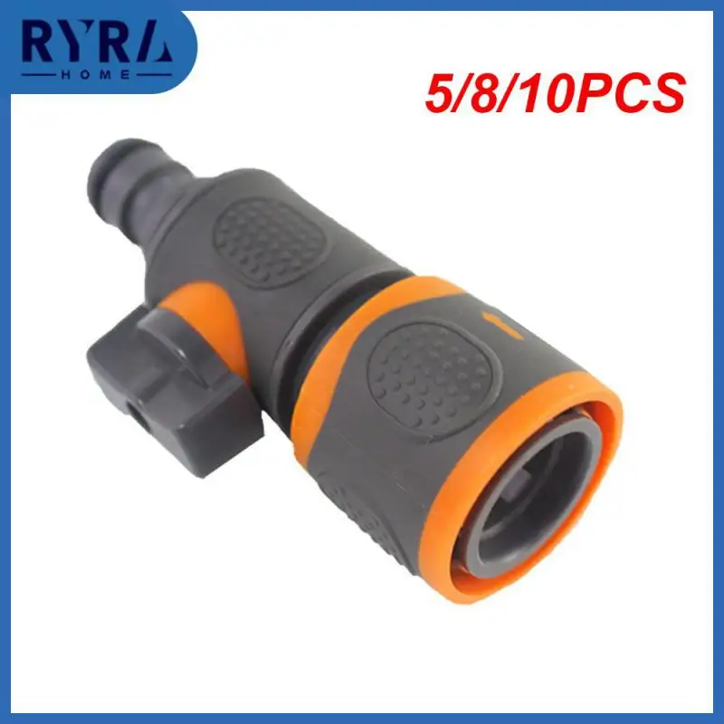 

5/8/10PCS Quick Coupling Through Plastic Pipe Hose Water Gun Connector Agriculture Garden Watering Coated Shut Off Water Valves