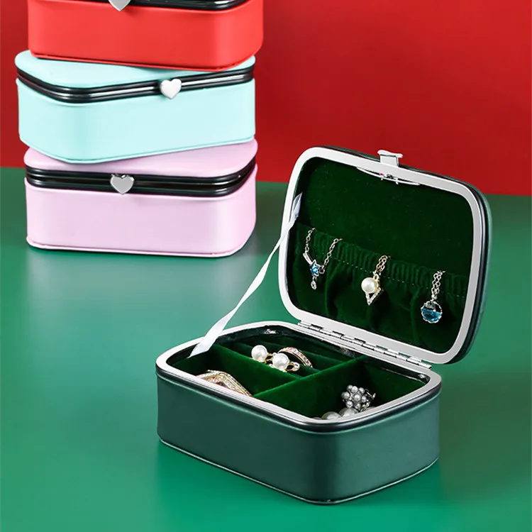 

Шкатулка-органайзер для ювелирных изделий, портативная дорожная мини-шкатулка из искусственной кожи для хранения украшений, серег, ожерели...