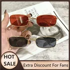 Солнцезащитные очки с прозрачными линзами UV400 для мужчин и женщин, небольшие винтажные, в металлической квадратной оправе, в стиле ретро, 1 шт.