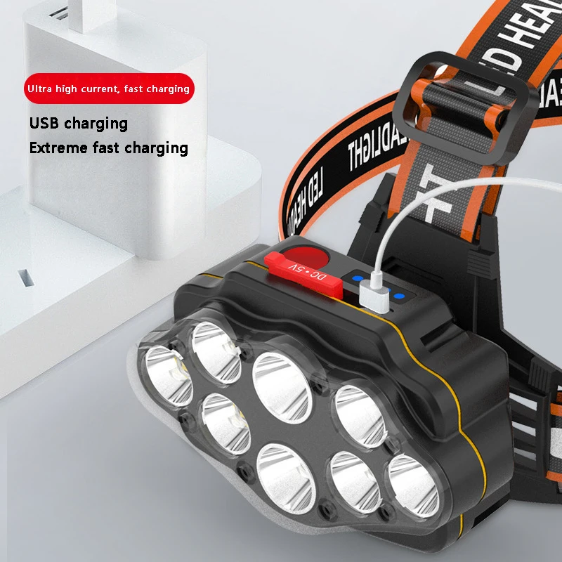 Мотоциклетные фонари восемь ядер мощные фары перезаряжаемые длинный луч