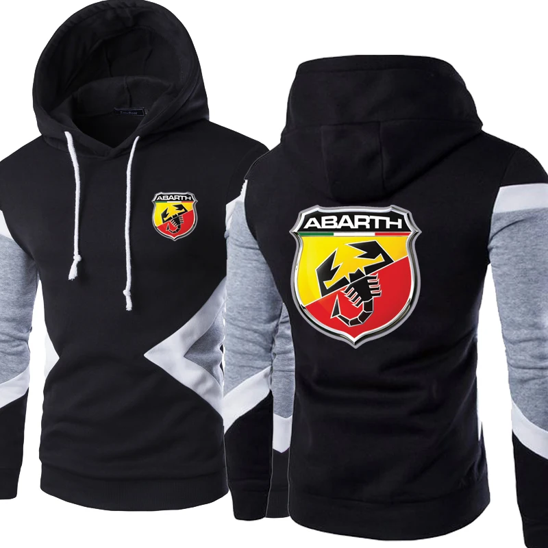 

New Fashion Spring Autumn Abarth Hoodies Patchwork Men Pullover Sweatshirts Casual Long Sleeve Cotton Hoody
