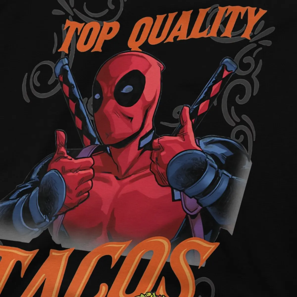 Классическая мужская футболка Tacos высшего качества Disney Deadpool Film с круглым вырезом