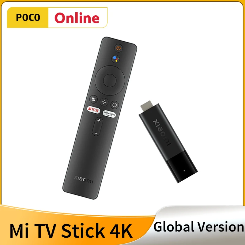 Global Version Xiaomi Mi TV Stick 4K Android TV Quad Core WIFI Bluetooth 5.0 Netflix Portable Streaming Media Google Assistant