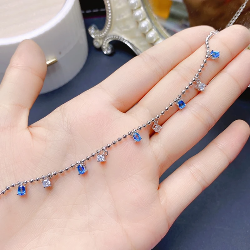 Женский браслет из серебра 925 пробы с натуральным топазом