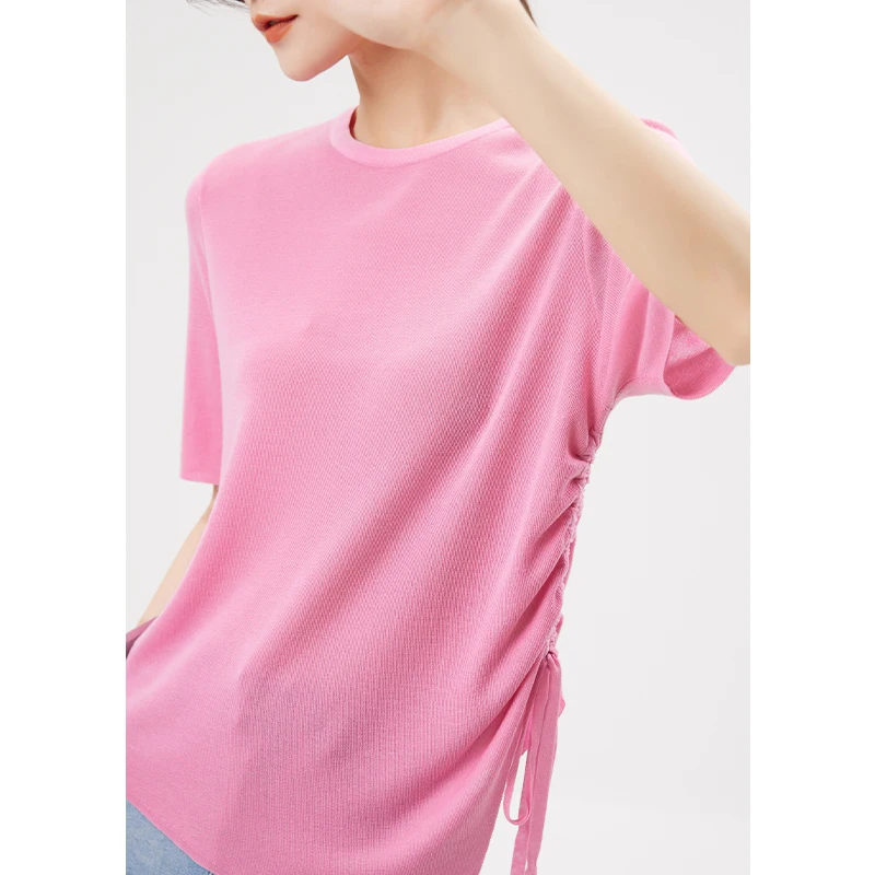 

Designer Fashion 2022 Summer Womens Knit Pullover Casual O-Neck Woman Sweaters Solid Casual Dropshipping Thin