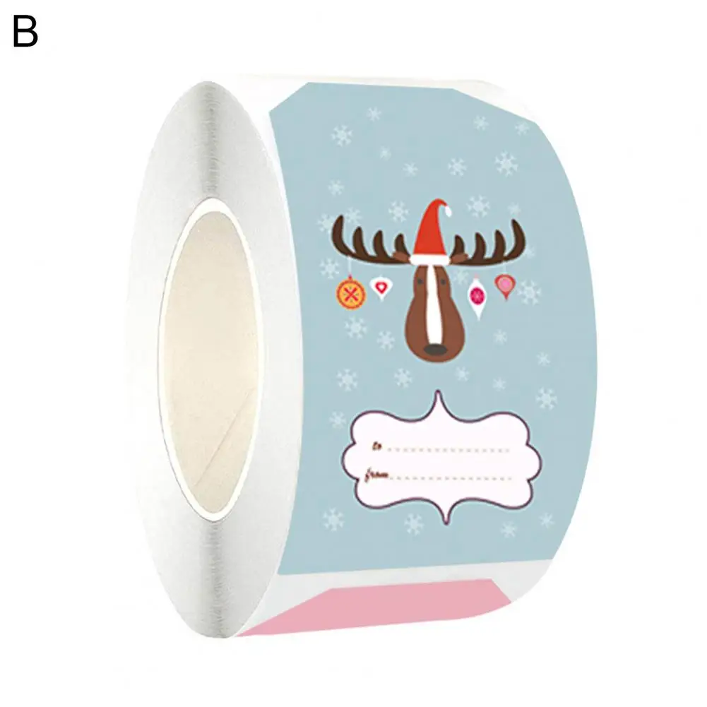 

Kraft Paper 1 Roll Novel Santa Claus Xmas Stickers Multi Styles Christmas Stickers Self-adhesive for Party