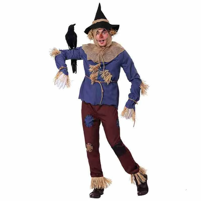 

New Halloween scarecrow party dress adult oz wizard cosplay costume high end stage performance clothes for man