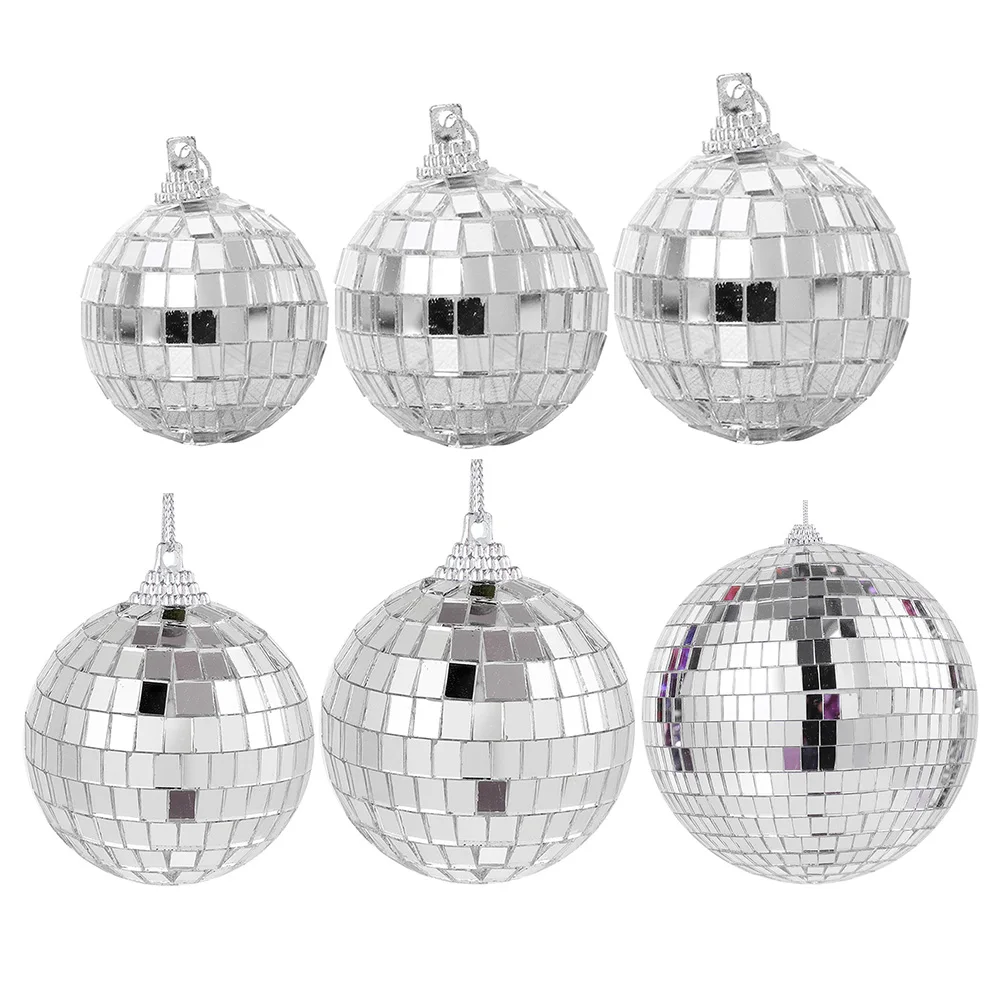 

6/12Pcs Reflection Glass Ball Light Reflective Glass Rotating Ball Mirror Disco DJ Mirror for Wedding Christmas Party Decoration