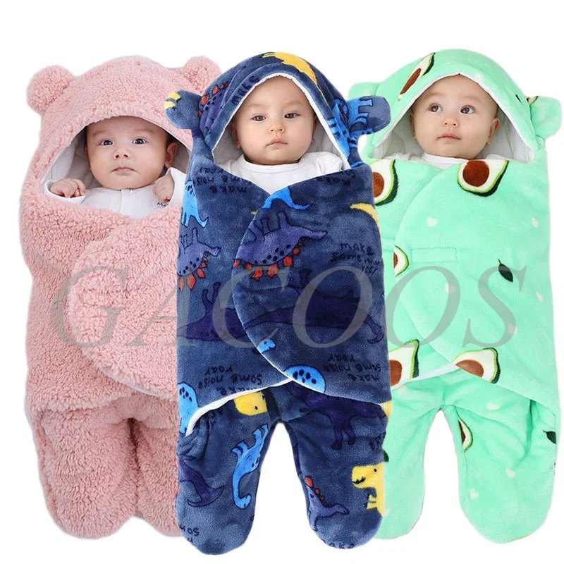 

Soft Newborn Baby Wrap Blankets Baby Sleeping Bag Envelope For Newborn Sleepsack Winter Plush Thicken Cocoon for Baby 0-9 Months