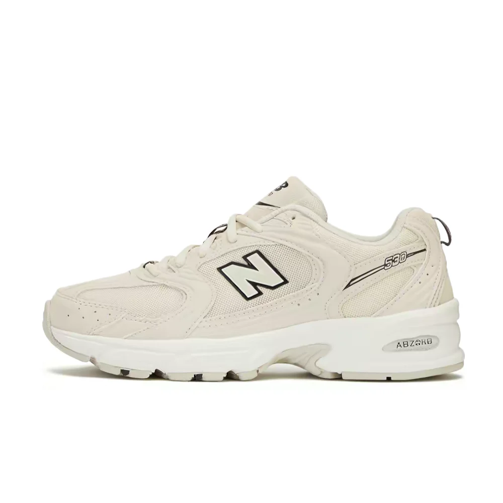 Фото Кроссовки New Balance NB530 унисекс, низкие, повседневные, для бега – бежевые, с ретро-амортизацией, дышащие, комфортные, широкая посадка (D Width) MR530SH №1