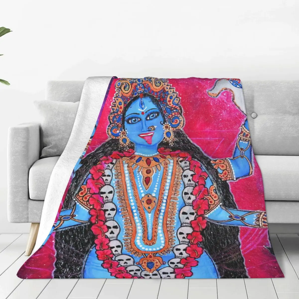 

Cosmic Kali Ma - Hindu Goddess Of Destruction Flannel Fleece Blanket For Kids Teens Adults Soft Cozy Warm Fuzzy