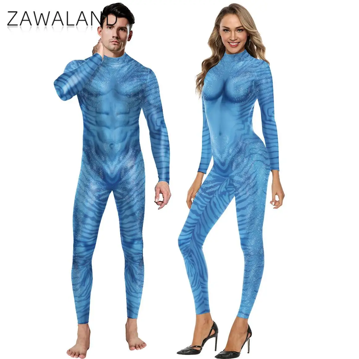 

Zawaland Movie Sexy Zebra Leopard Pattern Spandex Bodysuits Purim Carnival Jumpsuit For Adult Halloween Cosplay Costume