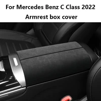 armrest box cover italy alcantara material for mercedes benz c class 2022 armrest cover car interior