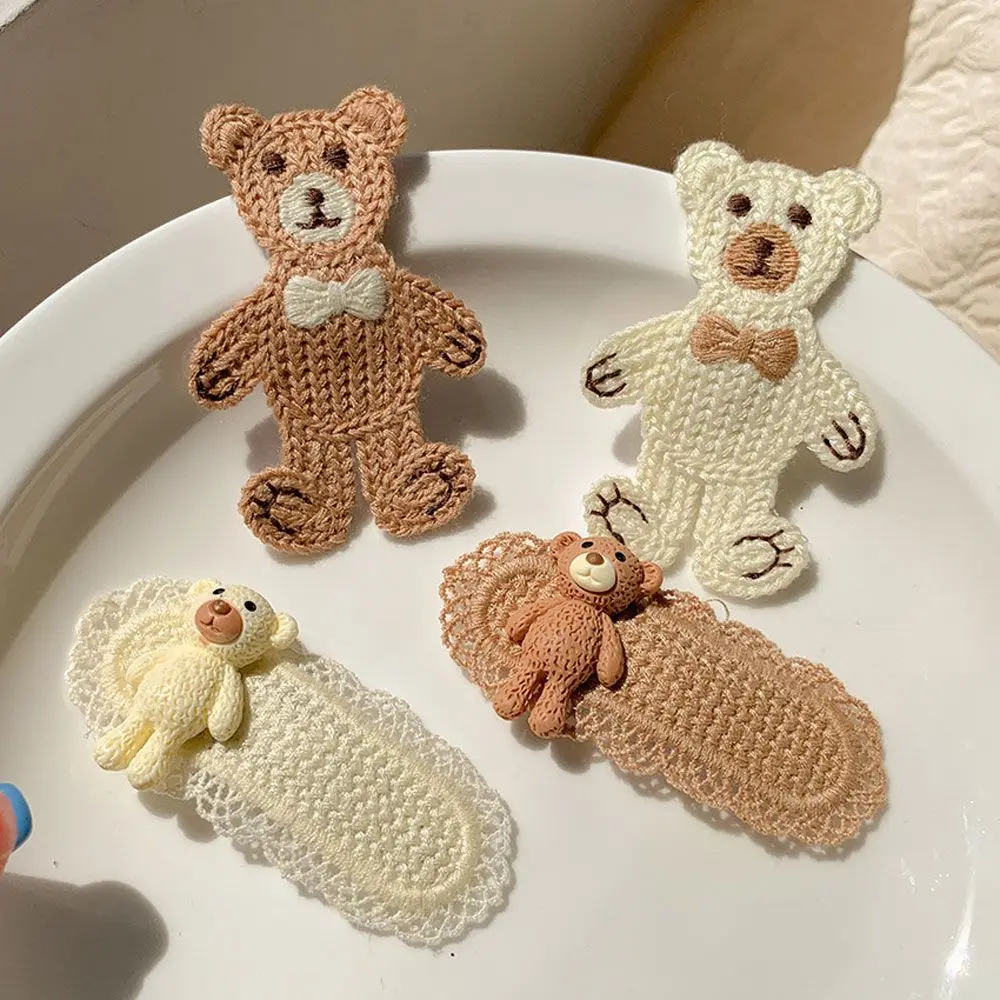 

Модная заколка для волос ручной работы с милым медведем для женщин и девочек