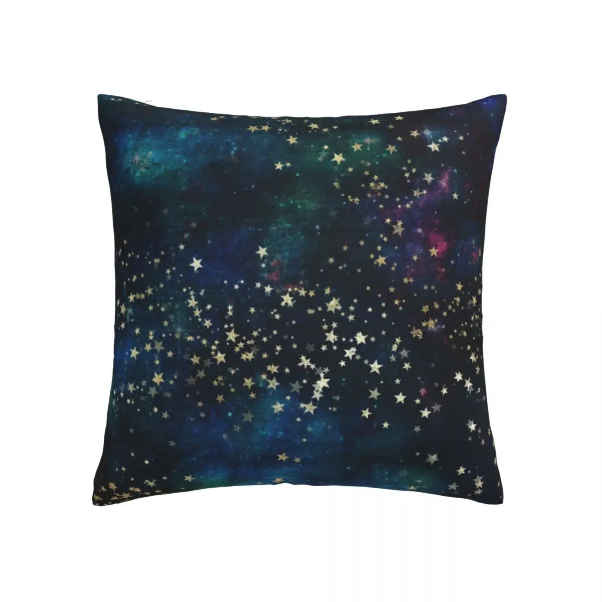 

Celestial Sky Pillow Case Gold Stars Print Hugging Zipper Pillowcase Summer Universal Polyester Cover