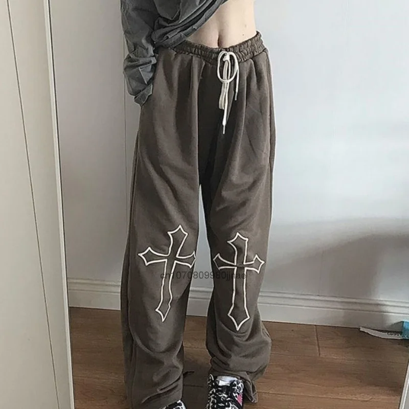 New Fashion Harajuku Street Style Casual Loose Pants Y2k Girl Grunge Gothic Trousers Women Hip Hop Trendy Jeans Thicked Pants