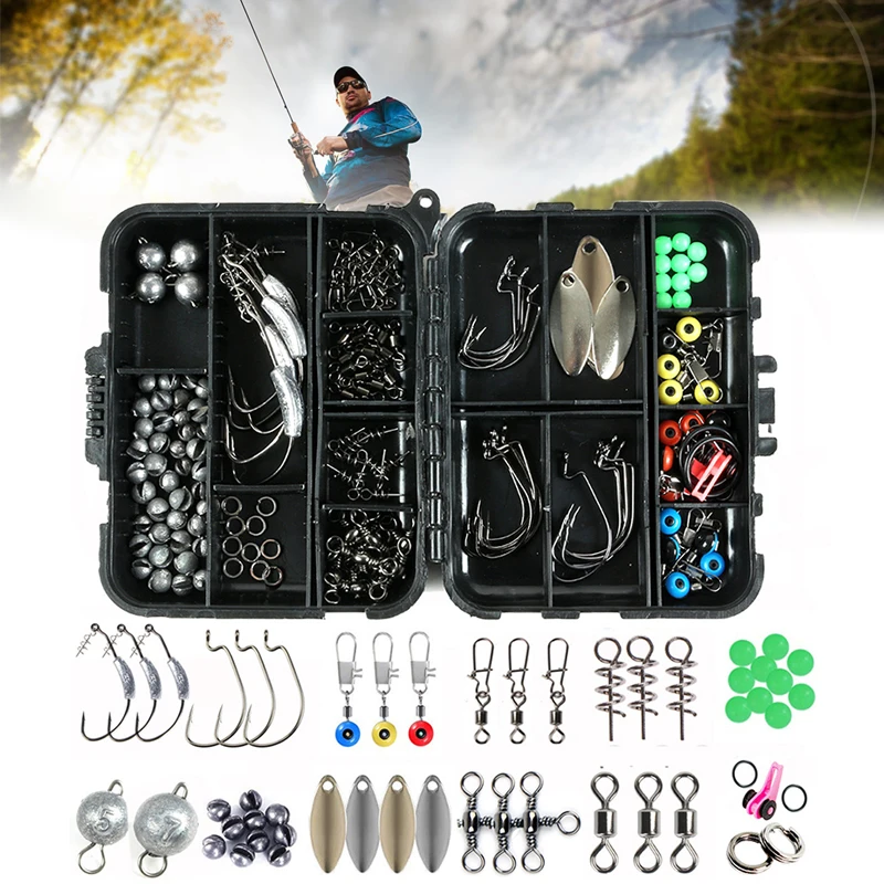 

155 PCS Fishing Accessories Kit with Storage Case Full Fishing Set with Tackle Fishing Accessories Kit Full Fishing 155 PCS