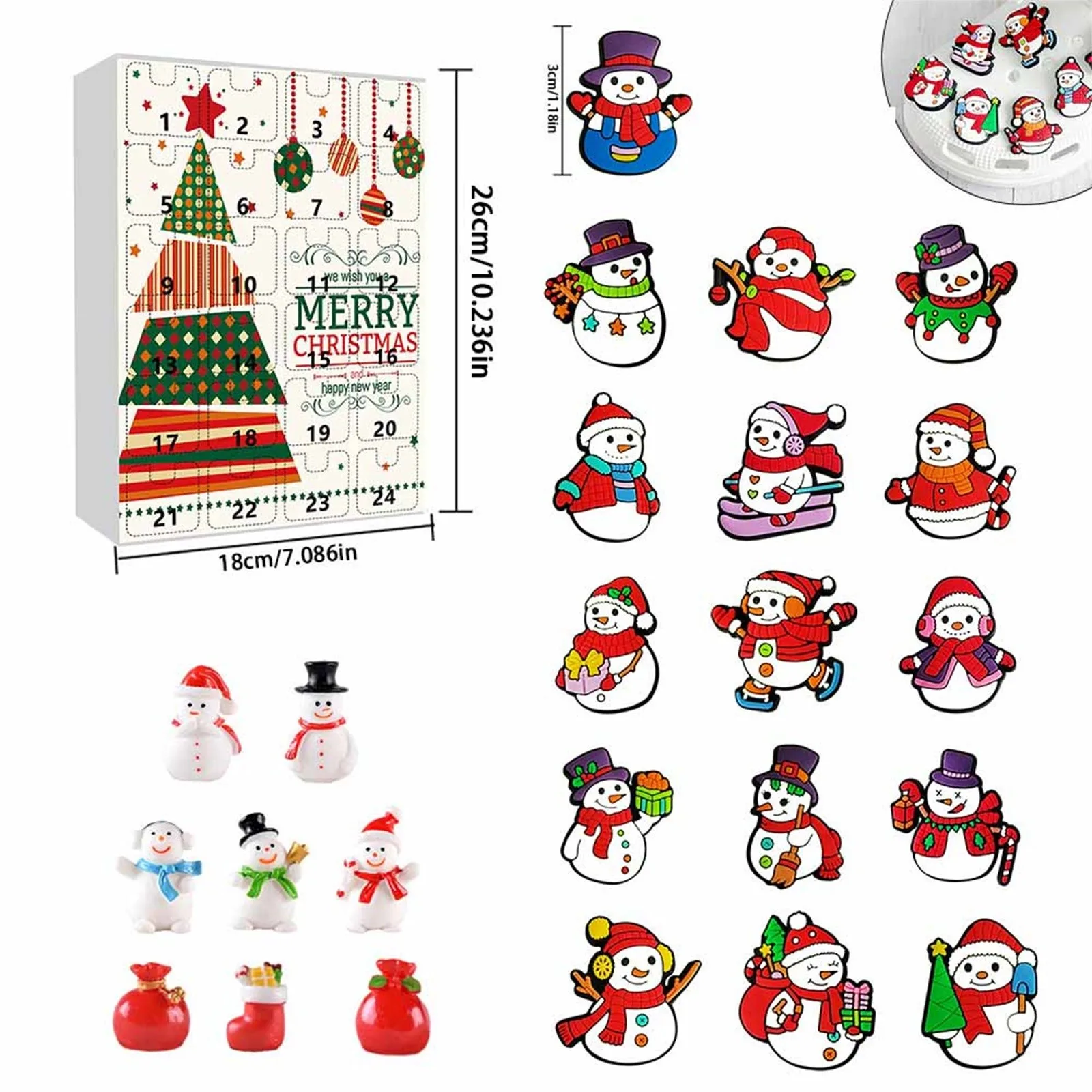 Календарь с навесом на новый год 2024 24 Рождественские акриловые украшения