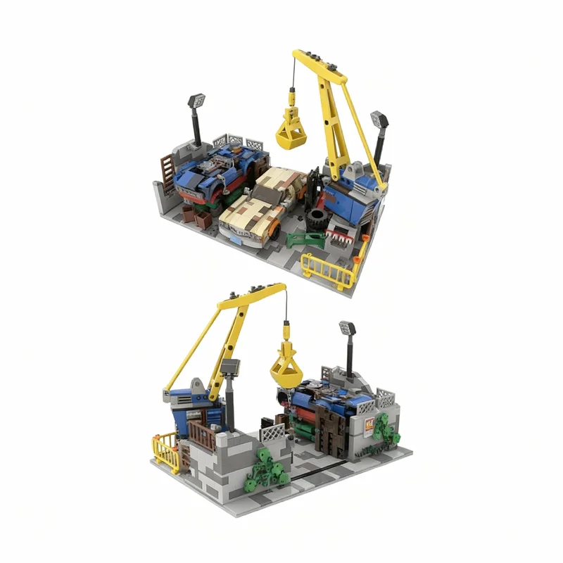 Фото 850 деталей MOC City Champions Speed Champion: Модель гаража для автомобилей, конструктор, игрушка, рождественский подарок, идея для творчества, подарок на день рождения №2