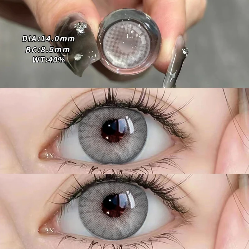 

Голубые Красивые контактные линзы для учеников, коробка для ухода за цветами для девушек, фотокосметика с большими глазами