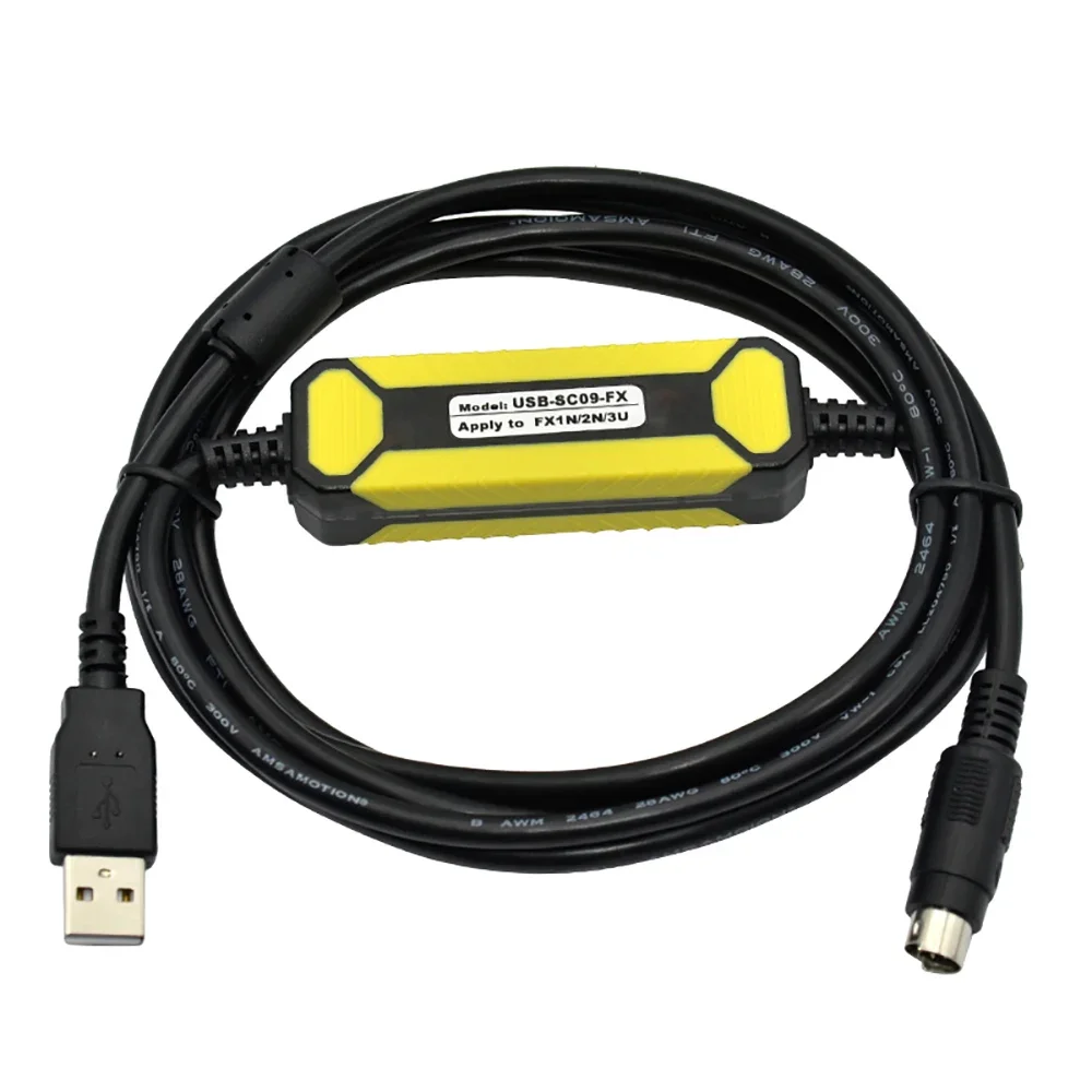 

USB-SC09-FX ПЛК Программируемый кабель для Mitsubishi FX2N/FX1N/FX0N/FX0S/FX1S/FX3U серии, совместимый с планкой