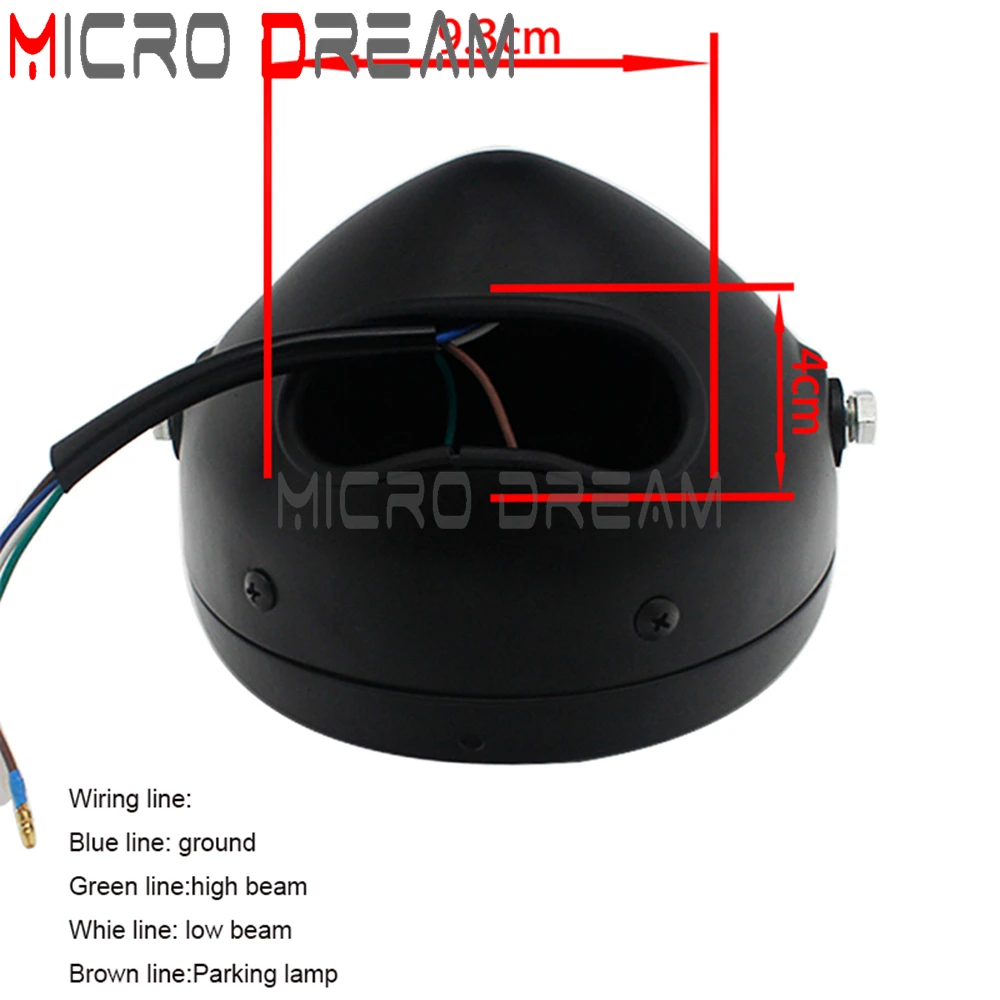 Передняя фара для мотоцикла 12 В в ретро стиле передняя дальнего и ближнего света