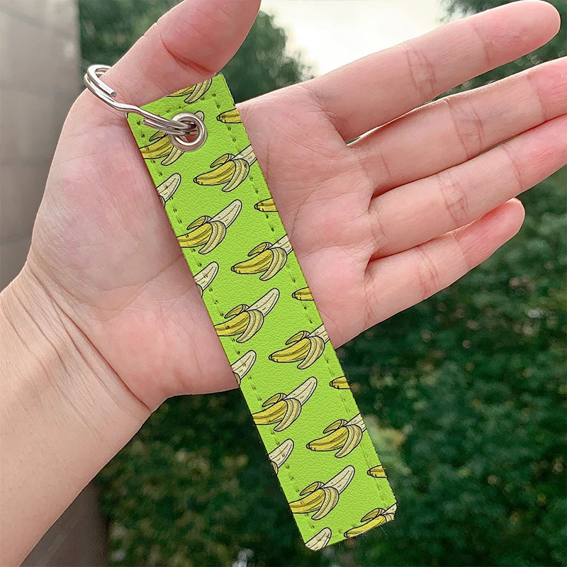 

Fashion Banana lime Socks Keychains Cute Strap Keyring Hanging Holder Bag Car Wallet Trinket Keychain Hanging Bag for Lover Girl