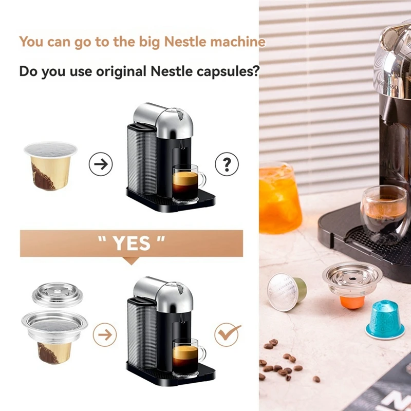 Stainless Steel Coffee Filter For Delonghi ENV135/Vertuo Next/Vertuo Maker Reusable Refillable G-Cup Capsules