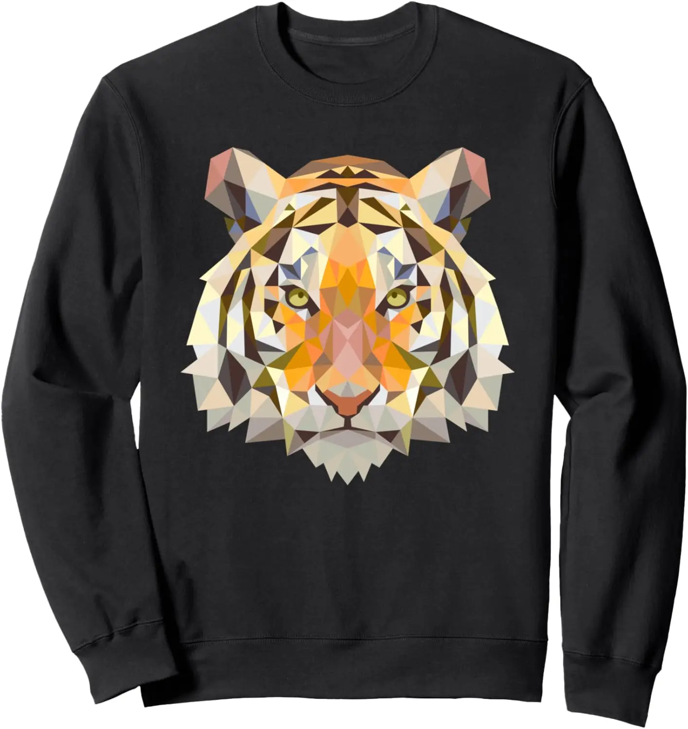 Толстовка с изображением головы тигра в полигоне - Safari Predator Wildlife Tiger Face