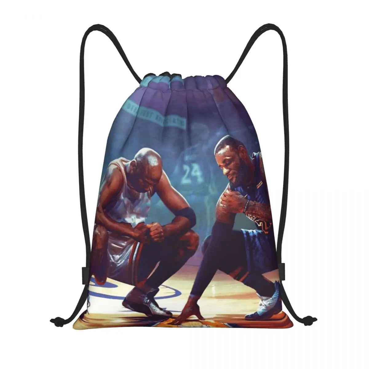 Kobes And Bryanter 24 2023 Basketball Stars (3) Drawstring Bags Gym Bag Cute Backpack Funny Novelty Knapsack Sports activities