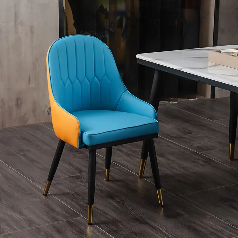 

Free Shipping Nordic Dining Chairs Modern Leather Dressing Balcony Office Chairs Upholstered Sillas De Comedor Home Furniture