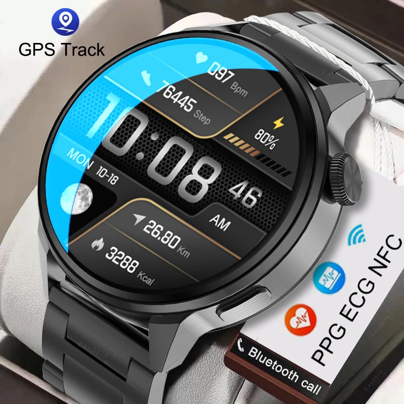 

2022 New NFC Smart Watch Men Bluetooth Call Sport GPS Track Watches Voice Assistant Heart Rate Women Smartwatch For Android IOS