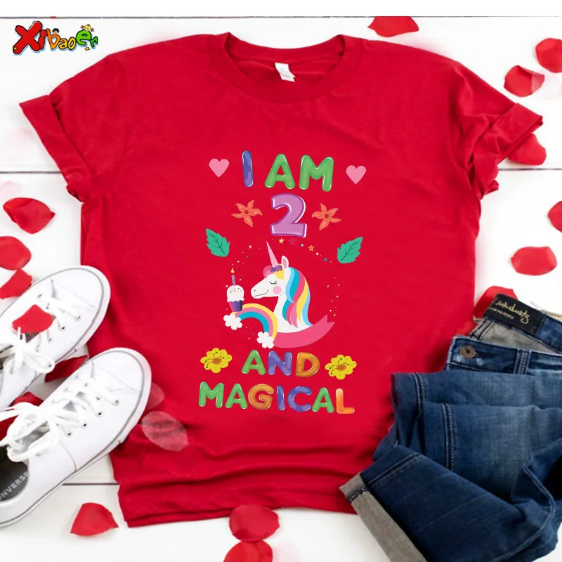 2022 Boys Girls Summer T Shirt Baby Children's Toddler Short Sleeve T-shirt Tops Cute Unicorn Cotton T-shirts 2-10 Years Old