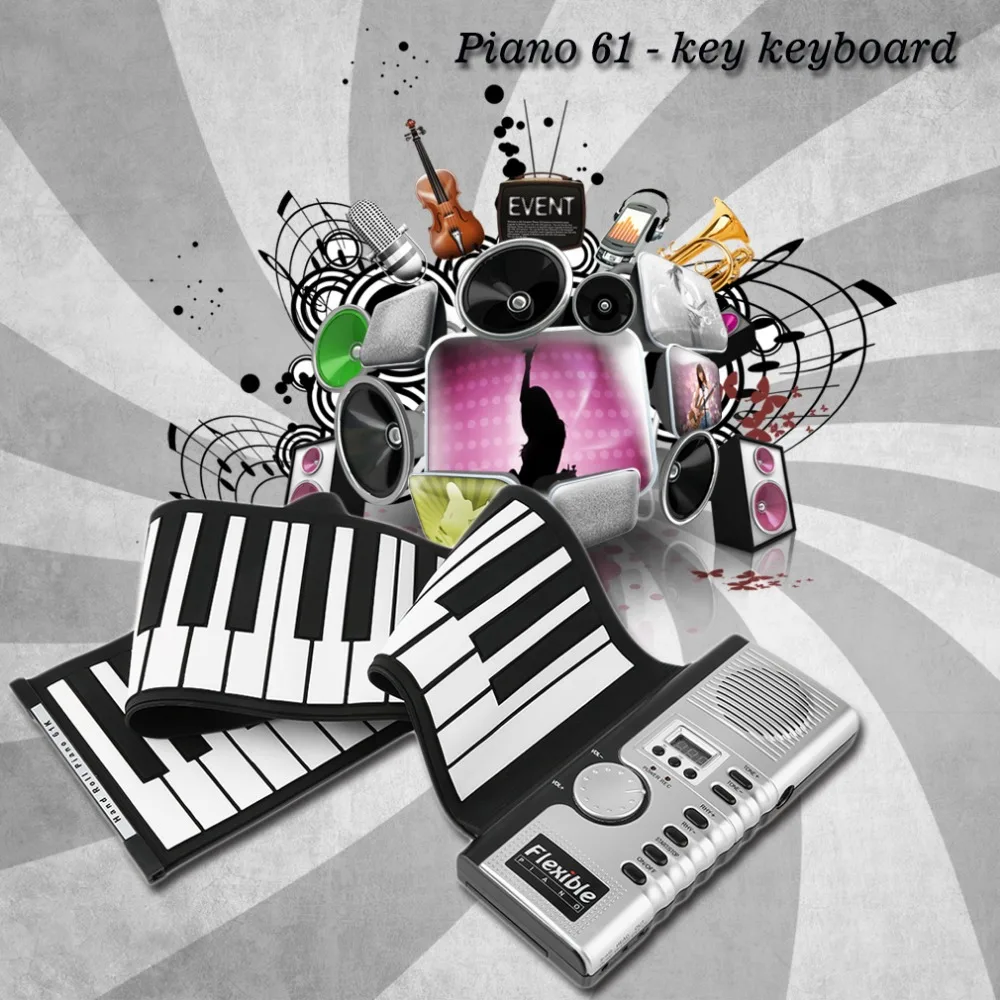 Musical Keyboard Professional Children's Piano Midi Controller Roll Up Piano Folding Organo Electronico Music Synthesizer