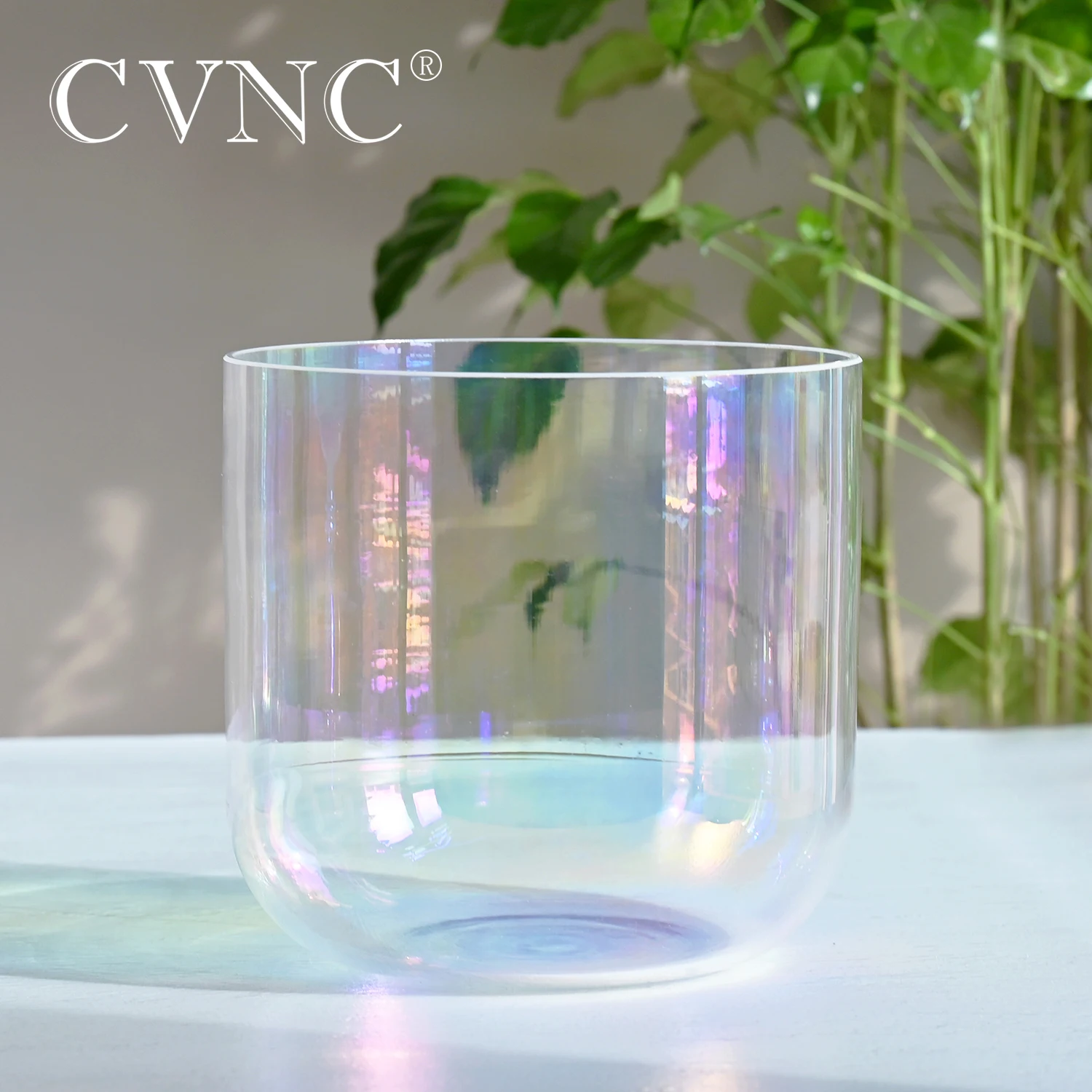 CVNC 6 Inch Natural Cosmic Light Alchemy Clear Quartz Crystal Singing Bowl for Sound Healing with Free Mallet and O-ring