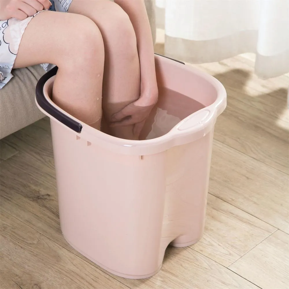 Large Plastic Bucket Foot Bath Bucket Bathroom Foot Tub Wash Basin Laundry Buckets Portable Water Container Pail with Handle