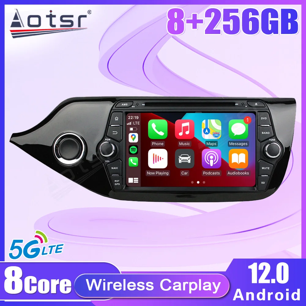 Автомобильный радиоприемник 8 + 256 ГБ для Kia Ceed 2014 мультимедийный видеоплеер ядер