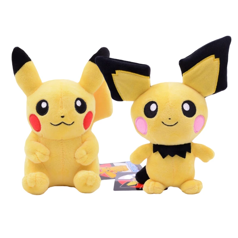 

Tomy 20cm Pokemon Pet Figures Pikachu Pichu Cartoon Plush Toy Pokémon Plush Keychain Kawaii Pendant Toys Kids Xmas Gift