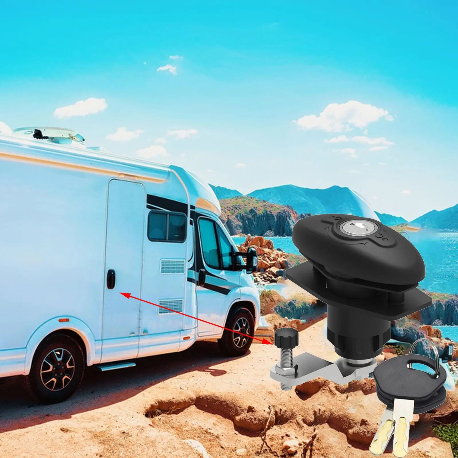 

Дверной замок RV, 2 ключа для кемпера, сменная дверная защелка для грузовых прицепов, для путешествий, яхты